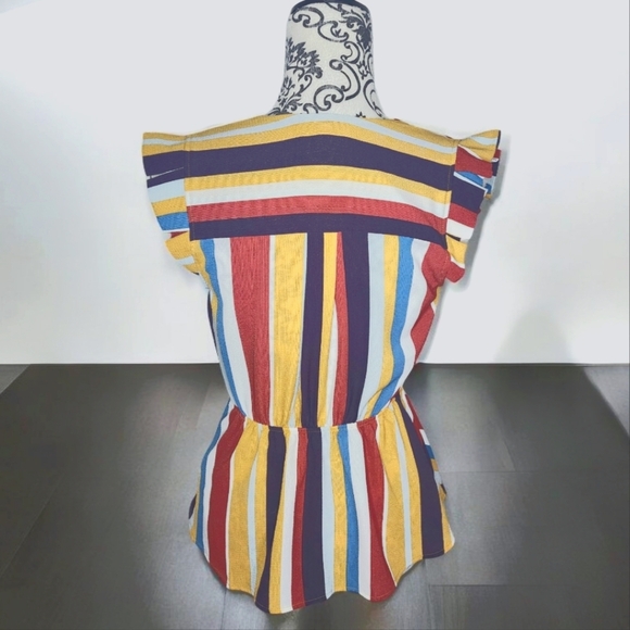 MONTEAU Striped Wrap Top - Small - Picture 5 of 6